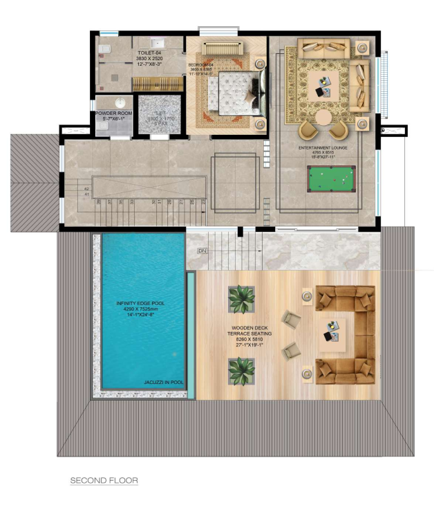 The Kasul 4 BHK villa – Second Floor plan