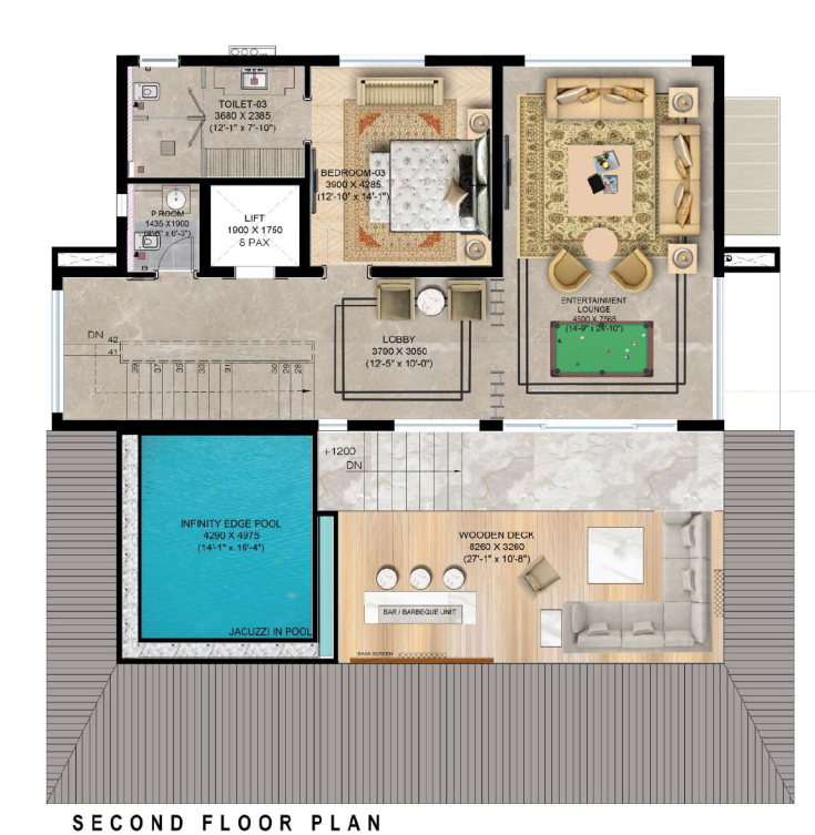 The Kasul 5 BHK villa – Second Floor plan